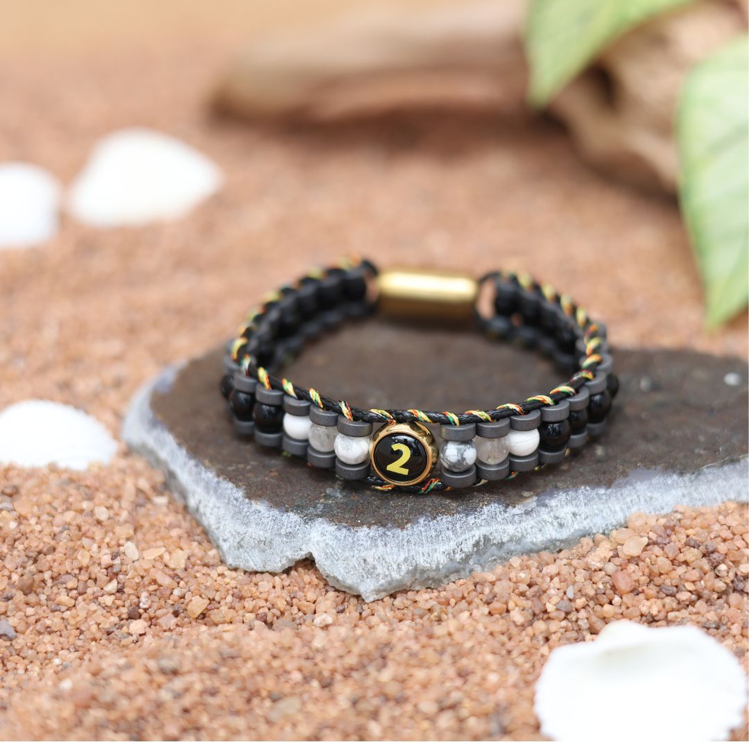 Ruling Number 2 Moolank Magnet Men’s Natural Stone Bracelet