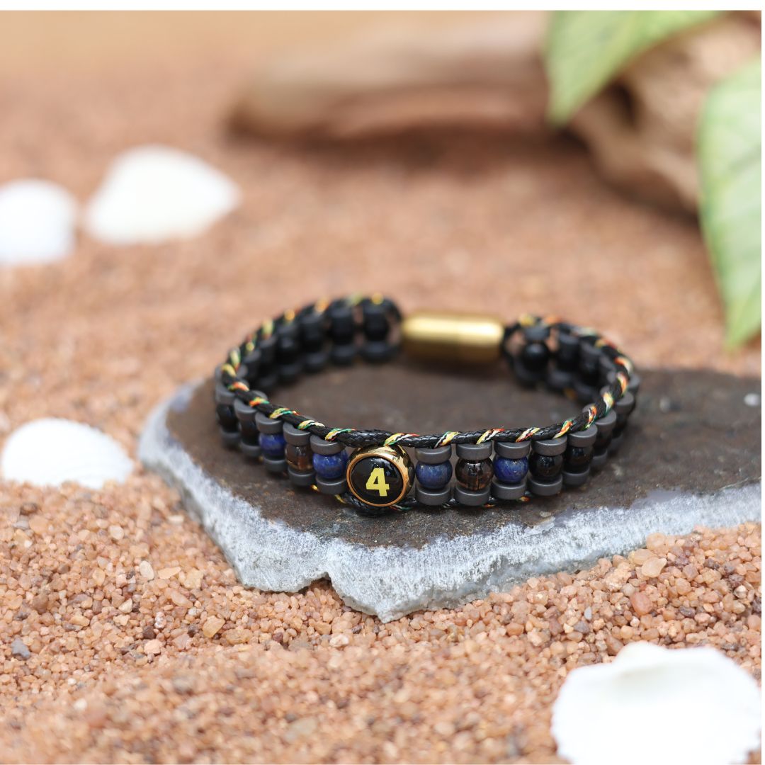 Ruling Number 4 Moolank Magnet Men’s Natural Stone Bracelet
