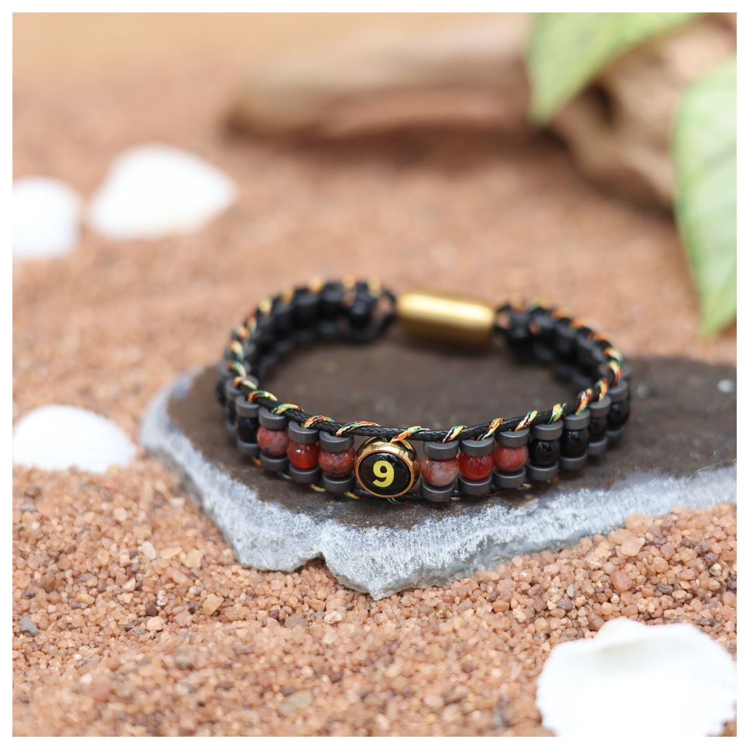 Ruling Number 9 Moolank Magnet Men’s Natural Stone Bracelet