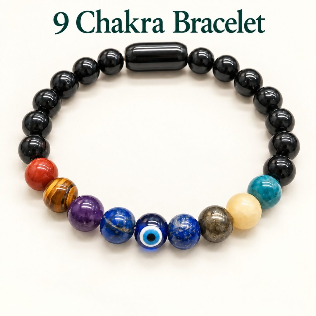 Nine Chakra Magnet Bracelet – Natural Healing Stones & Evil Eye Protection