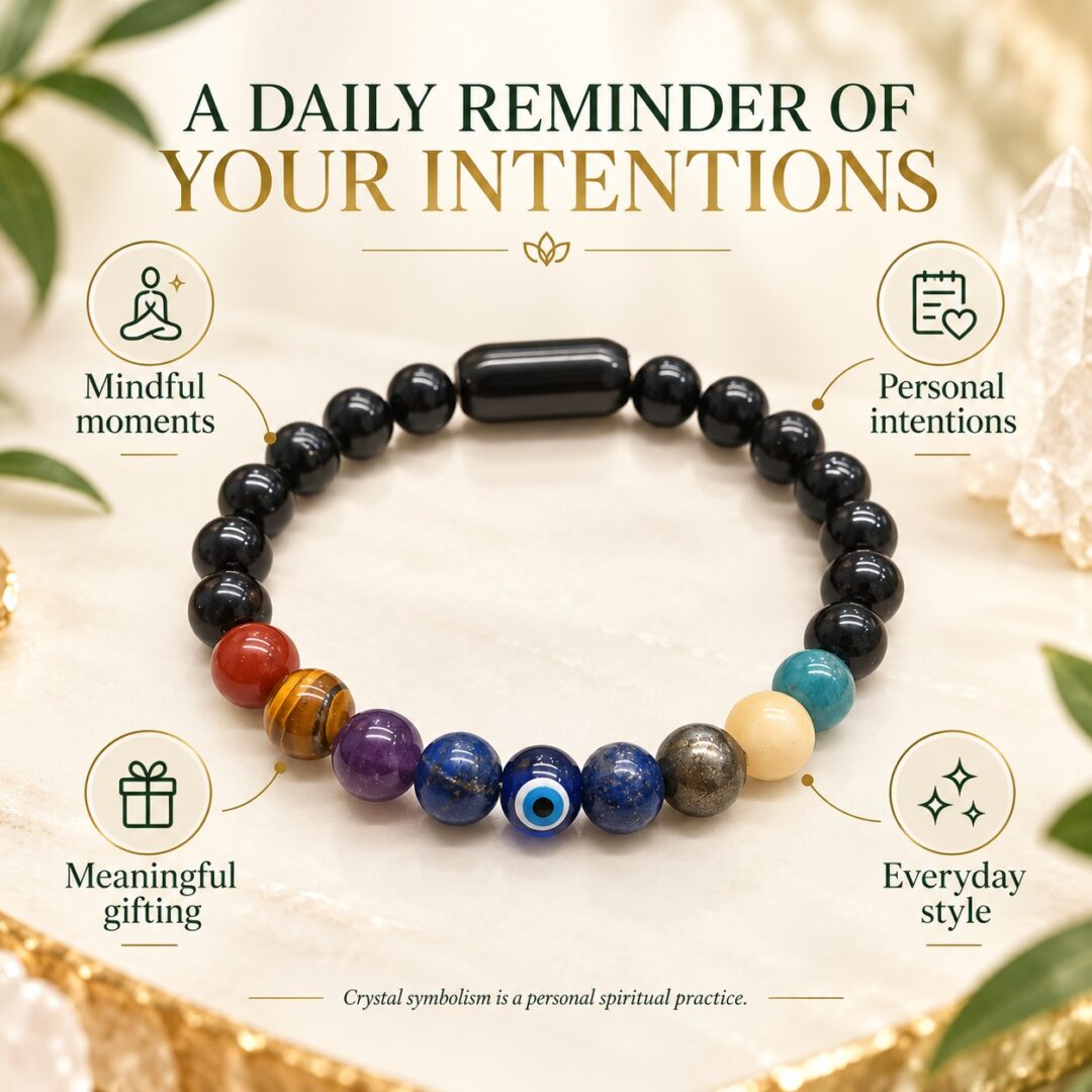Nine Chakra Magnet Bracelet – Natural Healing Stones & Evil Eye Protection