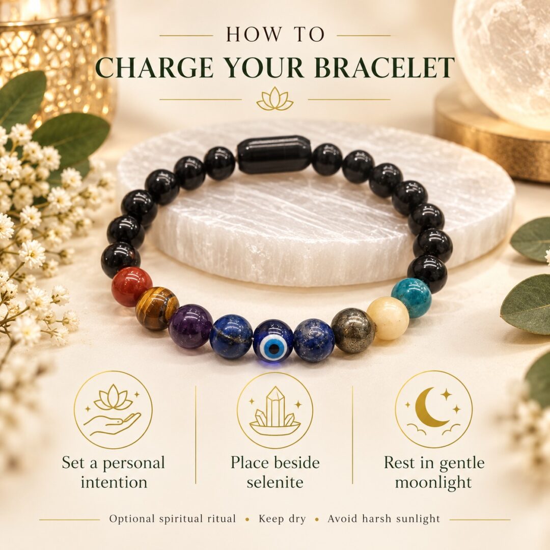 Nine Chakra Magnet Bracelet – Natural Healing Stones & Evil Eye Protection